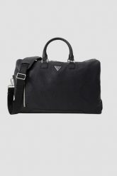 GUESS Czarna męska podróżna torba Torino Duffle. Czarne torby sportowe męskie Guess, z aplikacjami, ze skóry ekologicznej. W wyprzedaży za 772.99 zł.