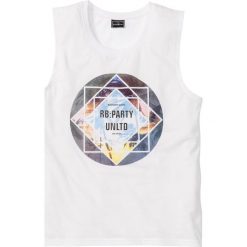 Koszulka tank-top z nadrukiem Slim Fit bonprix biały. T-shirty męskie bonprix. Za 44.99 zł.