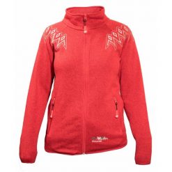Damski polar Karlslund Reykur. Czerwone bluzy sportowe damskie KARLSLUND, bez wzorów, z polaru, bez kaptura, do jazdy konnej. Za 363.50 zł.