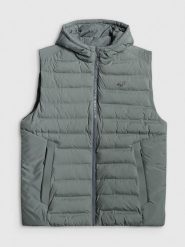 4F Bezrękawnik z wypełnieniem syntetycznym męski - zielony XL. Zielone kurtki męskie 4f, m, bez wzorów, z puchu, bez kaptura. Za 299.99 zł.