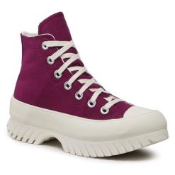 Trzewiki Converse. Fioletowe botki damskie Converse, retro, bez obcasa, na płaskiej podeszwie, bez zapięcia. Za 379.99 zł.