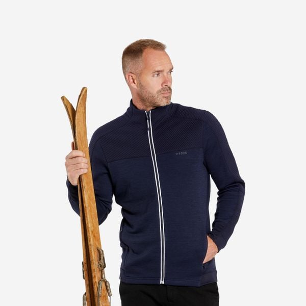 Bluza narciarska męska Quechua 500 Warm. Białe bluzy męskie WED'ZE, m, bez wzorów, z materiału, bez kaptura, narciarskie. Za 249.99 zł.