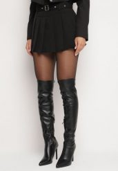 Czarne Szorty Spódnica w Stylu Preppy Plisowane z Niskim Stanem Rominita. Czarne spódnice damskie Born2be, m, bez wzorów, eleganckie, z obniżonym stanem, plisowane. Za 84.99 zł.