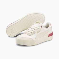 Buty sportowe damskie Puma CARINA LIFT 37303112. Brązowe obuwie sportowe damskie Puma, bez wzorów, z materiału. Za 184.26 zł.