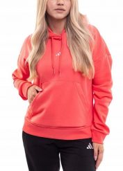 Damska bluza adidas Essentials Small Logo Feel Cozy Hoodie koralowa. Pomarańczowe bluzy damskie Adidas, xs, bez wzorów, z bawełny, z kapturem. Za 236.10 zł.