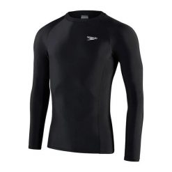 Męska Koszulka UV Z Długim Rękawem. Białe koszulki sportowe męskie Speedo, m, bez wzorów, bez kołnierzyka, bez ramiączek, trekkingowe. Za 198.99 zł.