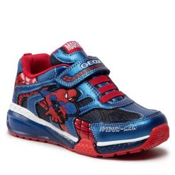 Sneakersy Geox. Niebieskie półbuty chłopięce Geox, bez wzorów, bez zapięcia. Za 209.99 zł.