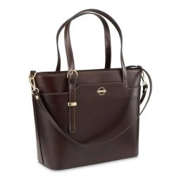 Shopperka klasyczna BETLEWSKI BVP-109 c. brązowa. Brązowe torebki do ręki damskie Betlewski, bez wzorów, ze skóry, klasyczne, bez dodatków. Za 439.00 zł.