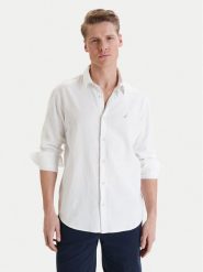 Nautica Koszula W126-NAMST-1023-01X Biały Regular Fit. Białe koszule męskie Nautica, m, bez wzorów, ze lnu, bez kołnierzyka, bez ramiączek. Za 149.99 zł.
