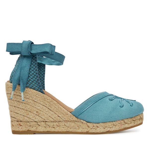 Espadryle Genuins. Niebieskie sandały damskie Genuins, bez wzorów, bez obcasa, bez zapięcia. Za 213.99 zł.