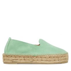 Espadryle Manebi. Zielone espadryle damskie Manebi, bez wzorów, bez obcasa, bez zapięcia. Za 399.99 zł.