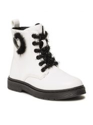 Nelli Blu Trapery CM211112-75 Biały. Białe buty zimowe dziewczęce Nelli Blu, bez wzorów, ze skóry, bez zapięcia. Za 139.99 zł.