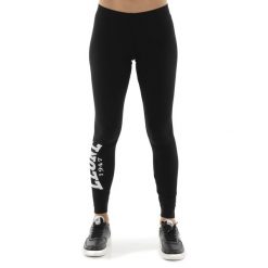 Legginsy miękki z bawełna na trening na siłownia. Czarne legginsy damskie LEONE 1947 APPAREL, bez wzorów, z bawełny, na fitness i siłownię. W wyprzedaży za 82.10 zł.