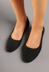 Czarne Balerinki w Basicowym Stylu Nimisae. Czarne baleriny damskie Renee, bez wzorów, eleganckie, bez obcasa. Za 59.99 zł.