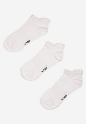 Białe Bawełniane Skarpety 3 Pack z Napisami Folindria. Białe skarpety męskie Born2be, bez wzorów, z bawełny. Za 9.99 zł.