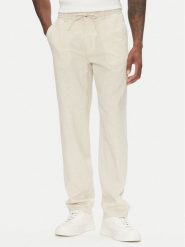 Lindbergh Spodnie materiałowe 30-003030 Beżowy Relaxed Fit. Brązowe spodnie materiałowe męskie Lindbergh, m, bez wzorów, z bawełny. Za 269.99 zł.
