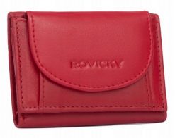 Portfel damski Rovicky R-21-LFN czerwony. Czerwone portfele damskie ROVICKY, bez wzorów, ze skóry. Za 45.00 zł.