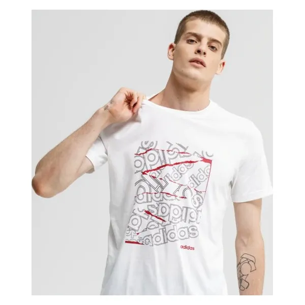Adidas Koszulka Ss M Bg Grfx T , biały, rozmiar M. Białe koszulki sportowe męskie Adidas, m, bez wzorów, z materiału, bez kołnierzyka, bez ramiączek, climacool (adidas). Za 99.99 zł.