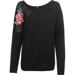 Sweter z dekoltem "carmen" bonprix czarny. Swetry damskie marki bonprix. Za 109.99 zł.