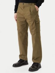 HUGO Spodnie materiałowe Craysen 50553180 Zielony Straight Fit. Zielone spodnie materiałowe męskie Hugo, l, bez wzorów, z bawełny. Za 549.99 zł.