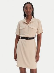 Liu Jo Sport Sukienka codzienna TA6020 TS923 Beżowy Regular Fit. Brązowe sukienki damskie Liu Jo Sport, na co dzień, xs, bez wzorów, z syntetyku, sportowe, bez kołnierzyka, bez ramiączek, proste. Za 689.99 zł.