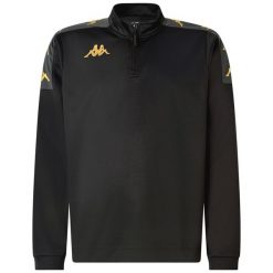 Kurtka z dresu Kappa Gassolo. Czarne kurtki męskie Kappa, bez wzorów, z dresówki, sportowe, bez kaptura. Za 246.50 zł.
