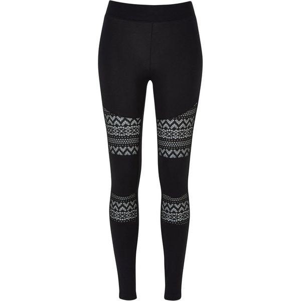 Legginsy Damskie Z Szydełkową Koronkową Wstawką. Czarne legginsy damskie Urban Classics, xs, bez wzorów, z koronki, trekkingowe. Za 104.99 zł.