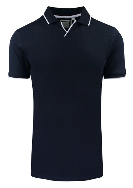 Oryginalna Koszulka Polo - Brave Soul - Granatowa. Niebieskie koszulki polo męskie Brave Soul, l, bez wzorów, z bawełny, casualowe, bez ramiączek. Za 75.00 zł.