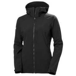 Damska kurtka z kapturem Helly Hansen paramount softshel. Czarne kurtki sportowe damskie Helly Hansen, xl, bez wzorów, z kapturem, trekkingowe. Za 592.70 zł.