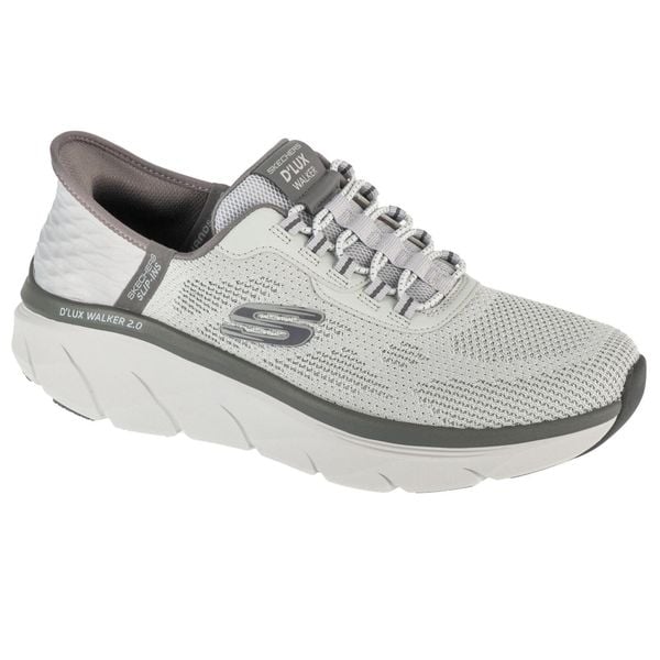 Buty sportowe Sneakersy męskie, Slip-ins: D'Lux Walker 2.0 - Rezinate. Szare buty sportowe męskie Skechers, bez zapięcia. Za 449.99 zł.