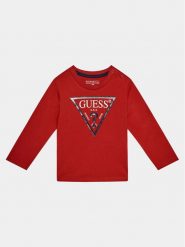 Guess Bluzka N84I24 K8HM0 Czerwony Regular Fit. Czerwone koszule dla chłopców Guess, z aplikacjami, z bawełny, bez kołnierzyka, bez ramiączek. Za 69.99 zł.