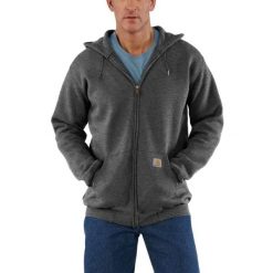Bluza sportowa męska z kapturem Carhartt Midweight Hooded Zip Sweatshirt. Szare bluzy sportowe męskie Carhartt, m, bez wzorów, z kapturem. Za 261.99 zł.
