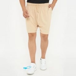 Męskie szorty bawełniane F7 beżowe. Brązowe szorty męskie Legea, m, bez wzorów, z bawełny, eleganckie. Za 68.00 zł.