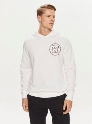 Tommy Hilfiger Bluza MW0MW34383 Biały Regular Fit. Białe bluzy męskie Tommy Hilfiger, m, bez wzorów, z bawełny, bez kaptura. Za 329.99 zł.