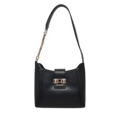 Torebka Guess. Czarne torebki do ręki damskie Guess, z aplikacjami, klasyczne, bez dodatków. Za 399.99 zł.