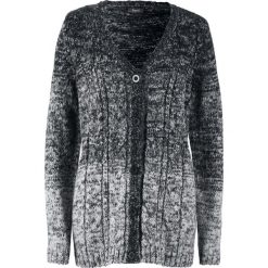 Sweter rozpinany, cieniowany kolor bonprix czarno-matowy srebrny. Kardigany damskie marki bonprix. Za 59.99 zł.