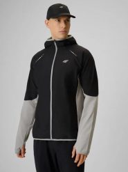 Bluza męska treningowa do biegania szybkoschnąca szara 4F Szary L. Szare bluzy męskie 4f, l, bez wzorów, z elastanu, bez kaptura. Za 249.99 zł.