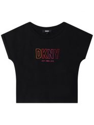 DKNY T-Shirt D35S82 S Czarny Regular Fit. Czarne t-shirty i topy dla dziewczynek DKNY, bez wzorów, z bawełny, bez ramiączek. Za 149.99 zł.