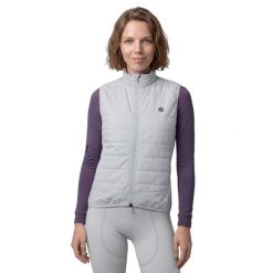 Damskie termiczna kamizelka rowerowa Kolarstwo Siroko SRX Ultra Warm-W Gray. Szare kurtki damskie SIROKO, bez wzorów, z materiału, bez kaptura. Za 512.00 zł.