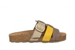 Klapki Yokono Jerba-137 Nobuck Multi Citron, Wielokolorowy, Skóra naturalna - 37. Żółte klapki damskie Yokono, bez wzorów, z materiału, eleganckie, bez obcasa, na płaskiej podeszwie. W wyprzedaży za 152.10 zł.