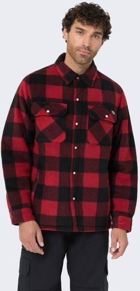 Dickies Koszula Dickies Portland Red. Czerwone koszule męskie Dickies, m, bez wzorów, bez kołnierzyka, bez ramiączek. Za 270.90 zł.