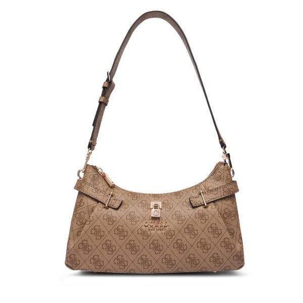 Torebka Guess. Brązowe torebki do ręki damskie Guess, z aplikacjami, klasyczne, bez dodatków. Za 589.99 zł.