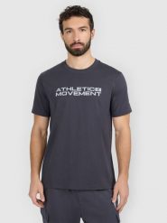 4F T-shirt regular z nadrukiem męski - szary S. Szare t-shirty męskie 4f, m, bez wzorów, z materiału, bez kołnierzyka. Za 69.99 zł.