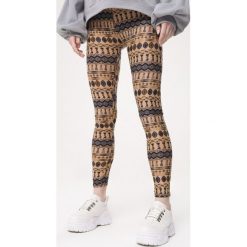 Beżowo-Fioletowe Legginsy Total Look. Brązowe legginsy damskie Born2be, m, bez wzorów. Za 14.99 zł.
