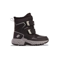 Buty zimowe chłopięce, Alstyne Tex K. Czarne buty zimowe chłopięce Lotto, bez wzorów, bez zapięcia. Za 159.99 zł.