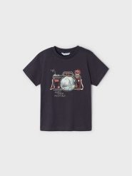 Mayoral T-Shirt 3003 Czarny Regular Fit. Czarne t-shirty dla chłopców Mayoral, bez wzorów, z bawełny, bez ramiączek. Za 49.99 zł.