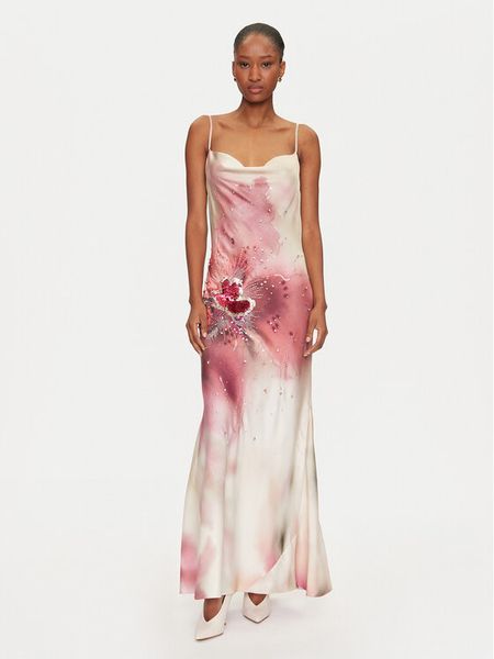 Marciano Guess Sukienka wieczorowa 5GGK57 7099Z Beżowy Regular Fit. Brązowe sukienki damskie Marciano Guess, z aplikacjami, z syntetyku, wizytowe, bez kołnierzyka, bez ramiączek. Za 939.99 zł.