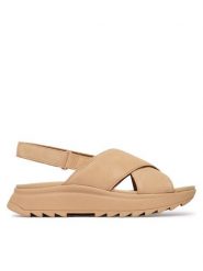 Clarks Sandały DashLite Wish 26185883 Beżowy. Brązowe sandały damskie Clarks, bez wzorów, ze skóry, bez obcasa, na płaskiej podeszwie, bez zapięcia. Za 389.99 zł.