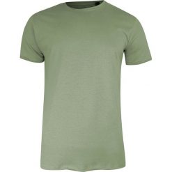 T-Shirt (Koszulka) Oliwkowy Bez Nadruku, Okrągły Dekolt, Postrzępione Brzegi -BRAVE SOUL- Męski. Zielone t-shirty męskie Brave Soul, m, bez wzorów, z bawełny, casualowe, bez kołnierzyka. Za 45.00 zł.