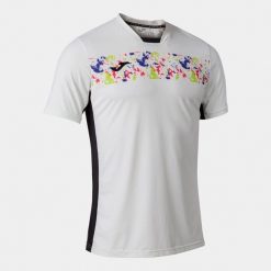 Koszulka do tenisa z krótkim rękawem męska Joma CHALLENGE SHORT SLEEVE. Białe koszulki sportowe męskie Joma, m, bez wzorów, bez kołnierzyka, bez ramiączek, tenisowe. Za 100.00 zł.
